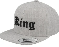 Kids Champ Old English 3d Heather Grey Snapback - Kiddo Cap