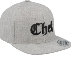 Kids Chef Old English 3d Heather Grey Snapback - Kiddo Cap