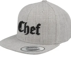 Kids Chef Old English 3d Heather Grey Snapback - Kiddo Cap