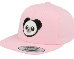 Kids Chenille Panda Patch Pink Snapback - Kiddo Cap