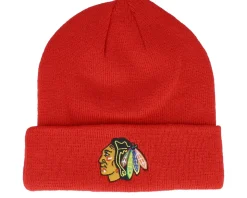 Kids Chicago Blackhawks Knit Beanie Red Cuff - Outerstuff