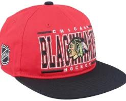 Kids Chicago Blackhawks Logo Flatbrim Cap Red/Black Snapback - Outerstuff