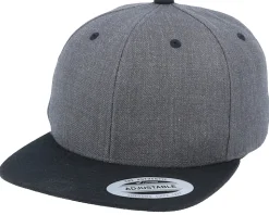 Kids Classic Dark Heather Grey/Black Snapback - Yupoong