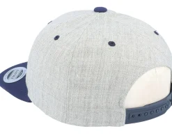 Kids Classic Heather Grey/navy Snapback - Yupoong