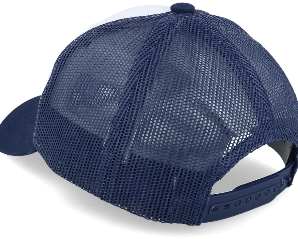 Kids Colorful Zebra Patch White/Navy Trucker - Kiddo Cap