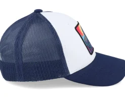 Kids Colorful Zebra Patch White/Navy Trucker - Kiddo Cap