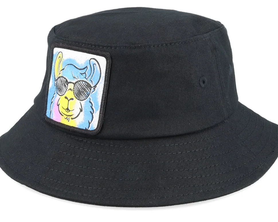 Kids Cool Llama Shades Black Bucket - Kiddo Cap