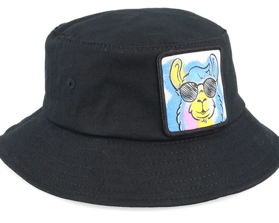 Kids Cool Llama Shades Black Bucket - Kiddo Cap