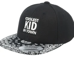 Kids Coolest Kid In Town Black/Paisley Snapback - Kiddo Cap