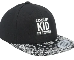 Kids Coolest Kid In Town Black/Paisley Snapback - Kiddo Cap
