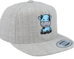 Kids Cute Baby Cow Grey Snapback - Kiddo Cap