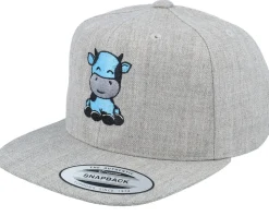 Kids Cute Baby Cow Grey Snapback - Kiddo Cap