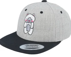 Kids Cute Bear Black/Grey Snapback - Kiddo Cap