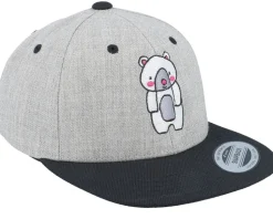 Kids Cute Bear Black/Grey Snapback - Kiddo Cap