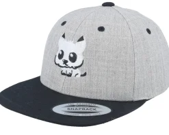 Kids Cute Cat Grey/Black Snapback - Kiddo Cap