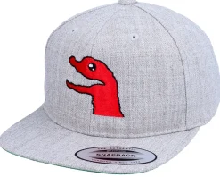 Kids Cute Dino Heather Grey Snapback - Kiddo Cap