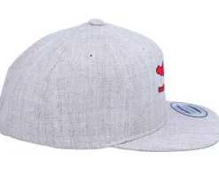 Kids Cute Dino Heather Grey Snapback - Kiddo Cap