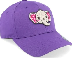 Kids Cute Elephant Chenille Purple Flexfit - Kiddo Cap