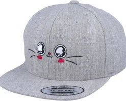 Kids Cute Eyes Heather Grey Snapback - Kiddo Cap