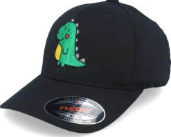 Kids Cute Green Dinosaur Black Flexfit - Kiddo Cap
