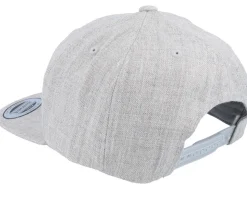 Kids Cute Kitten Patch Heather Grey Snapback - Kiddo Cap