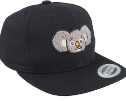 Kids Cute Koala Chenille Black Snapback - Kiddo Cap