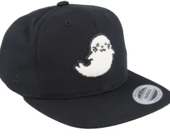 Kids Cute Seal Chenille Black Snapback - Kiddo Cap