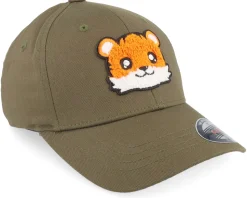 Kids Cute Tiger Chenille Olive Flexfit - Kiddo Cap