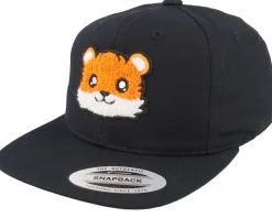 Kids Cute Tiger Chenille Black Snapback - Kiddo Cap