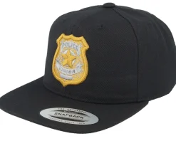 Kids 3d Police Badge Junior Black Snapback - Kiddo Cap