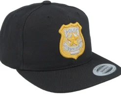 Kids 3d Police Badge Junior Black Snapback - Kiddo Cap