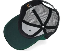 Kids 3d Police Badge Junior Velvet Green/Black Trucker - Kiddo Cap