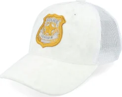 Kids 3d Police Badge Junior Velvet White Trucker - Kiddo Cap