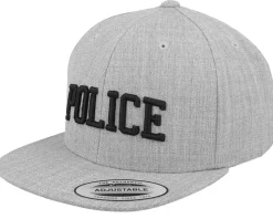 Kids 3D Police Heather Grey Snapback - Kiddo Cap