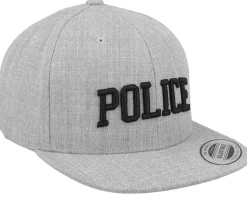 Kids 3D Police Heather Grey Snapback - Kiddo Cap