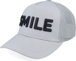 Kids 3d Smile Light Grey A-Frame Trucker - Kiddo Cap