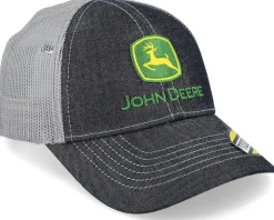 Kids Dark Denim Meshback Black/Grey Trucker - John Deere