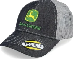 Kids Dark Denim Meshback Black/Grey Trucker - John Deere