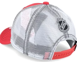 Kids Detroit Red Wings Lockup Meshback Red/White Trucker - Outerstuff