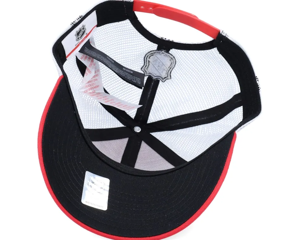 Kids Detroit Red Wings Lockup Meshback Red/White Trucker - Outerstuff