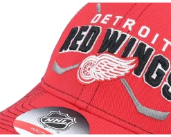 Kids Detroit Red Wings Lockup Meshback Red/White Trucker - Outerstuff