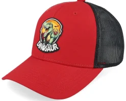 Kids Dino Badge Scarlet/Black Trucker - Kiddo Cap