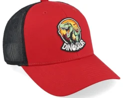 Kids Dino Badge Scarlet/Black Trucker - Kiddo Cap