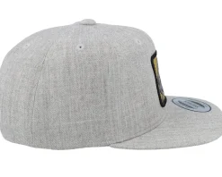 Kids Dino Gold Patch Heather Grey Snapback - Kiddo Cap