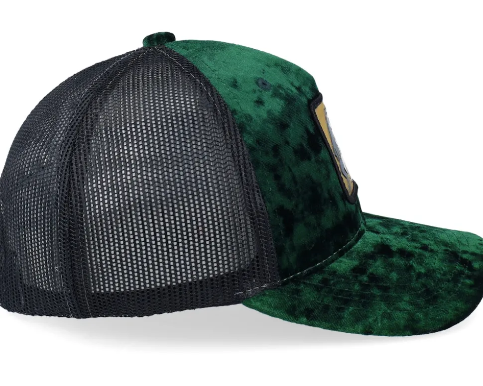 Kids Dino Gold Patch Velvet Green/Black A-Frame Trucker - Calza Pennello