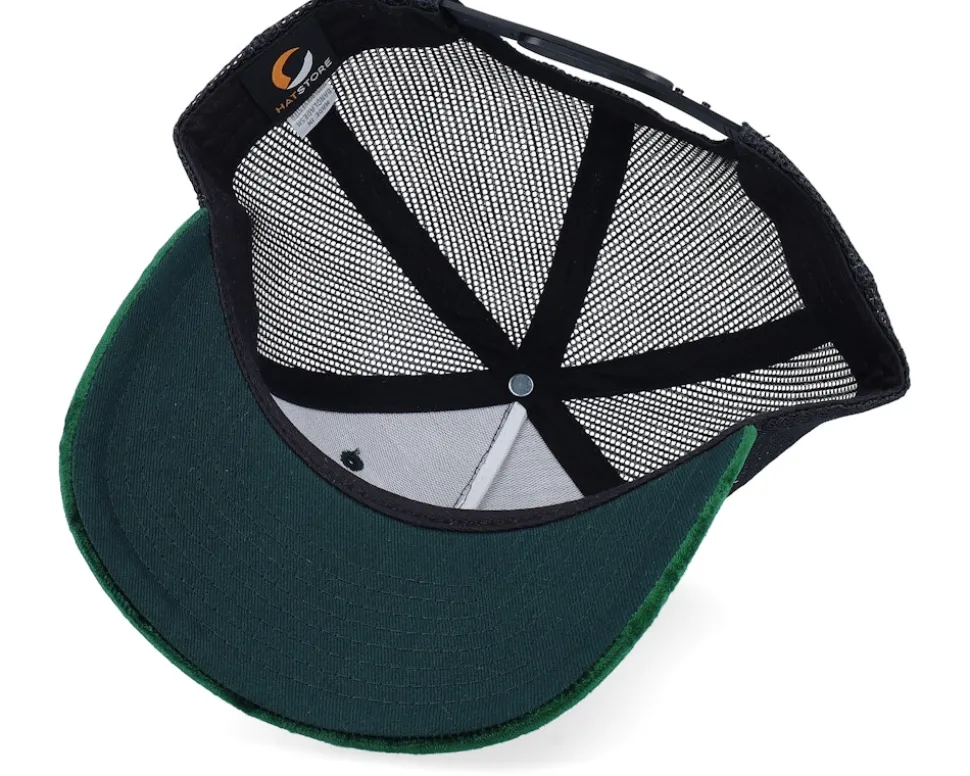 Kids Dino Gold Patch Velvet Green/Black A-Frame Trucker - Calza Pennello