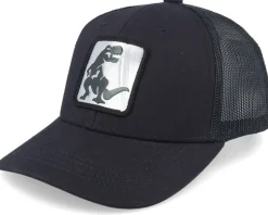 Kids Dino Silver Patch Black Trucker - Kiddo Cap