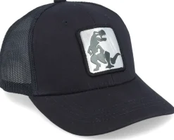 Kids Dino Silver Patch Black Trucker - Kiddo Cap