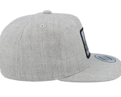 Kids Dino Silver Patch Heather Grey Snapback - Kiddo Cap