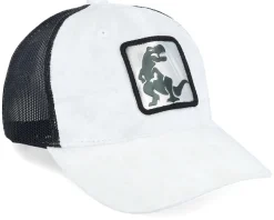 Kids Dino Silver Patch Velvet White/Black Trucker - Calza Pennello